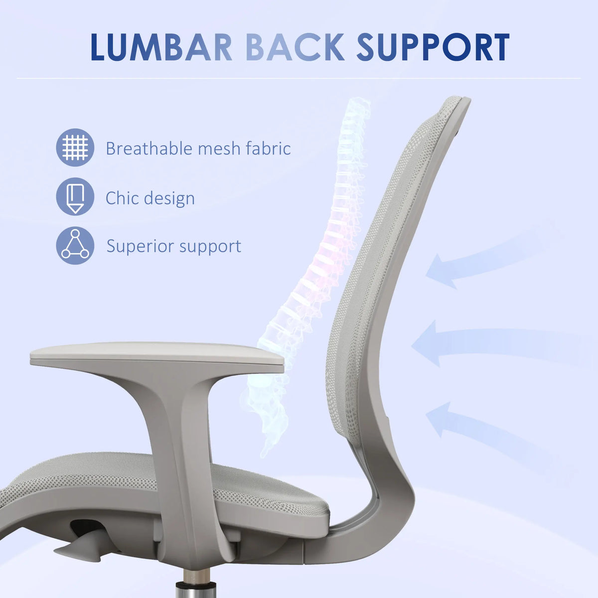 Office Chair, 360 Degree Swivel Desk Chair with Security Wheels