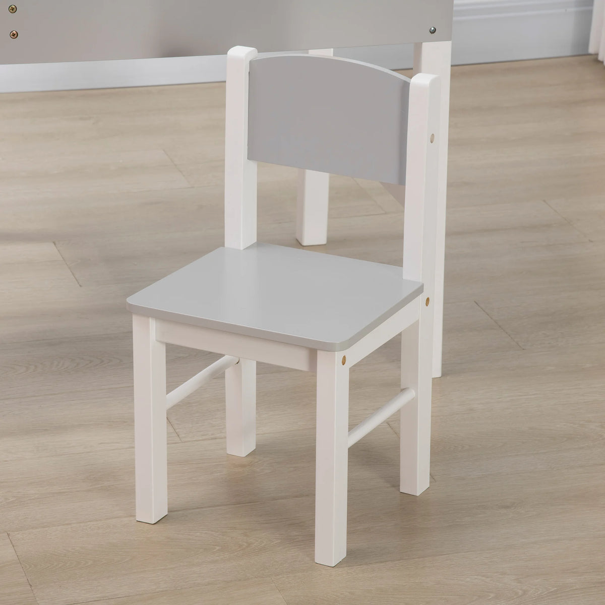 2 in 1 Kids Activity Table and Chair Set for Bricks with Storage MDF and Pinewood Ages 1.5-4 Grey