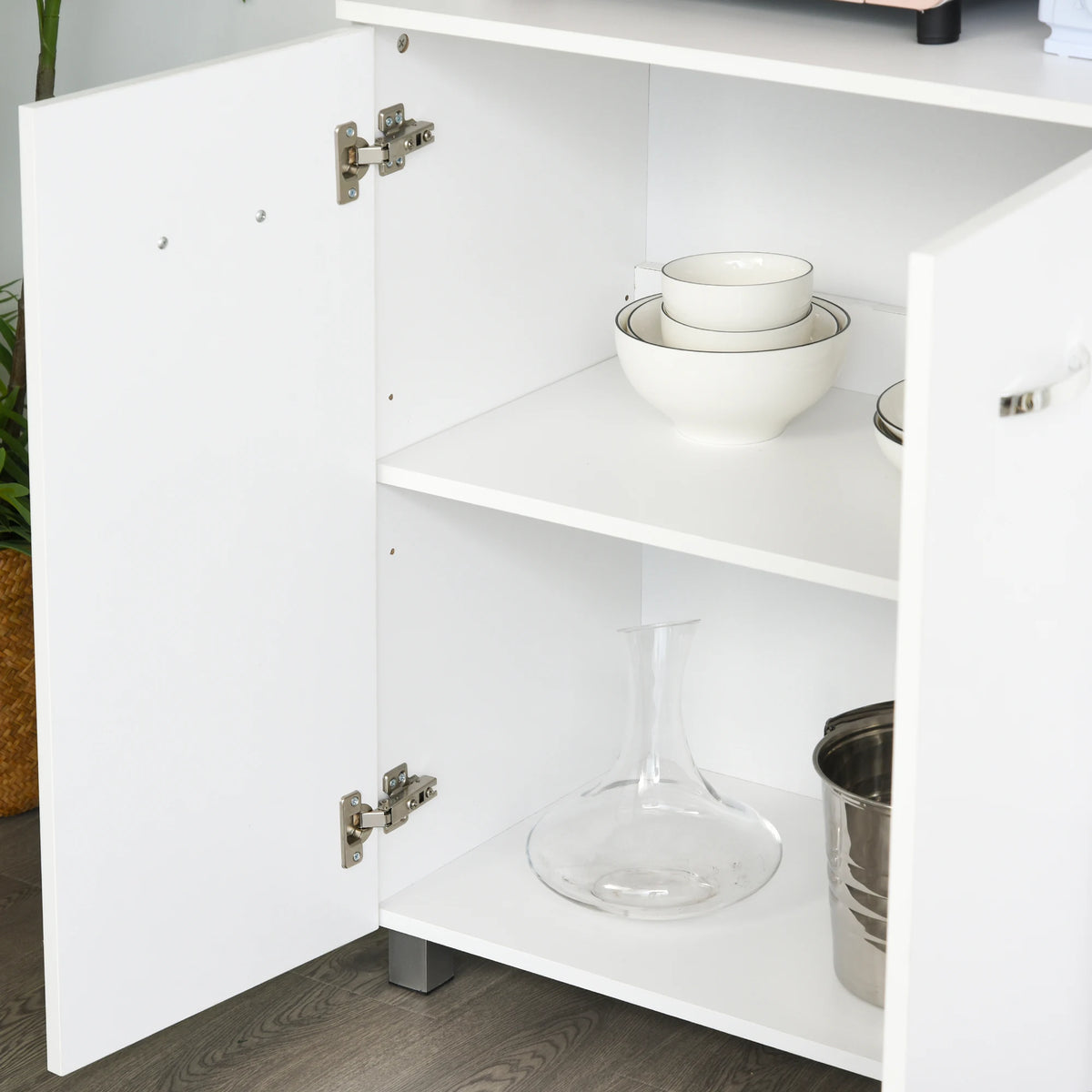 Freestanding Kitchen Cupboard Storage Unit with Drawers and Shelf