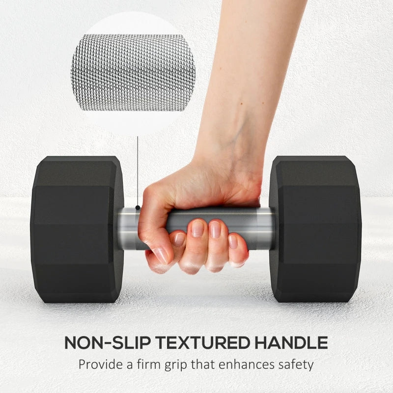 2 x 6kg Dumbbells Set 12 Sided Anti-Roll Non-Slip Grip for Men Women Home Gym Workout