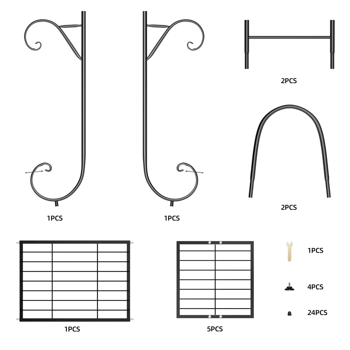 6 Tier Metal Plant Stand 78.6x24.5x74.3cm Anti-Rust Black 10kg per Tier for Garden Patio Balcony Indoor Outdoor