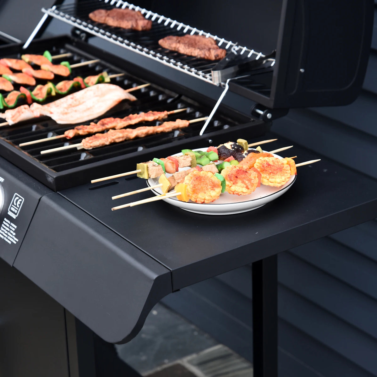 4+1 Burner Gas BBQ Grill with Side Burner – Stainless Steel