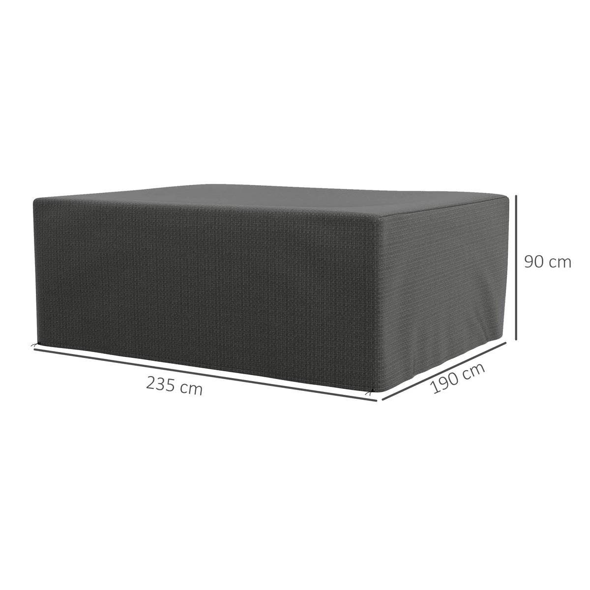 235 x 190 x 90cm Large Patio Set Cover, Outdoor Garden Furniture Cover - Grey