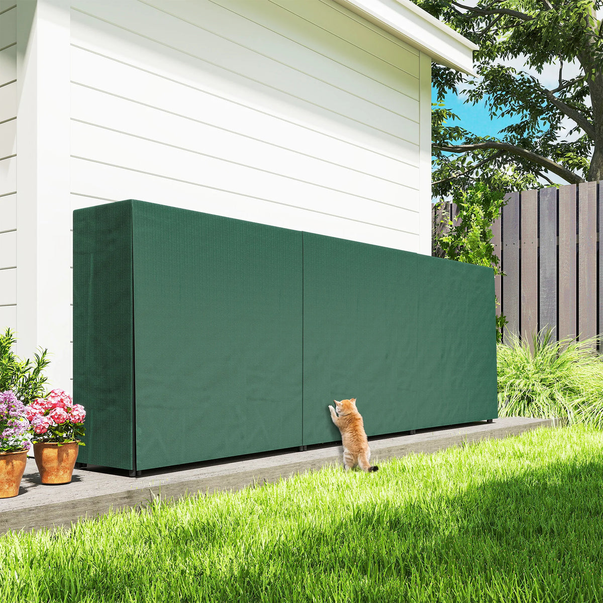 Metal Firewood Rack with Weatherproof Cover – 300 cm