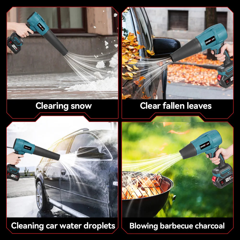 Cordless Brushless Turbo Blower for Makita 18V Batteries, 4 Nozzles