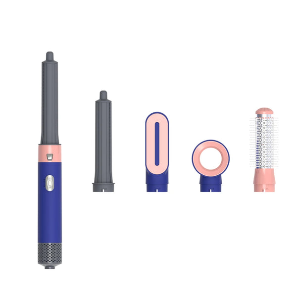 5 in 1 Hot Air Styler with Interchangeable Brush Heads, 3 Heat Settings, UK Plug, Pink
