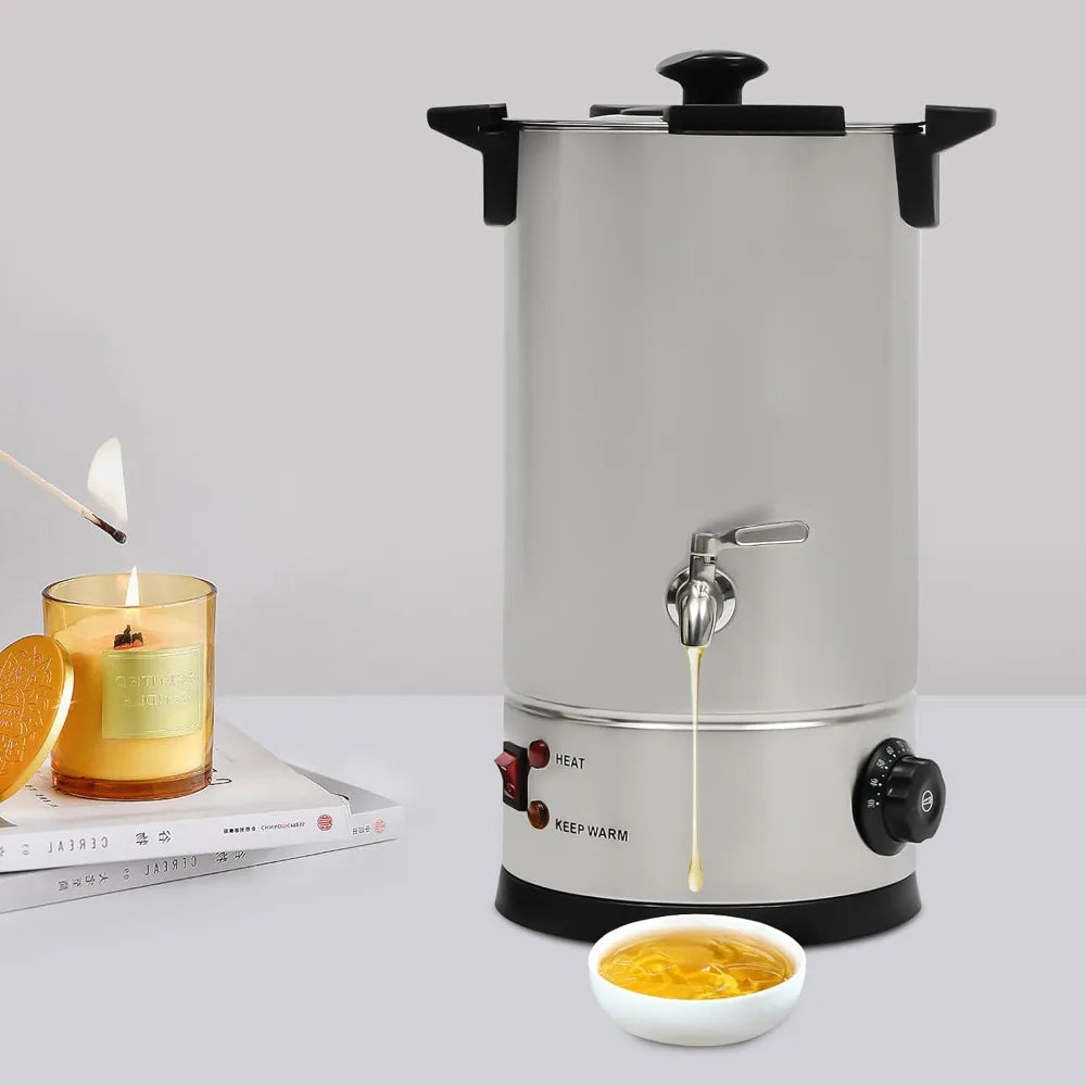 Electric Wax Melter 10L with Tap, 1800W Stainless Steel Candle Wax Melting Pot