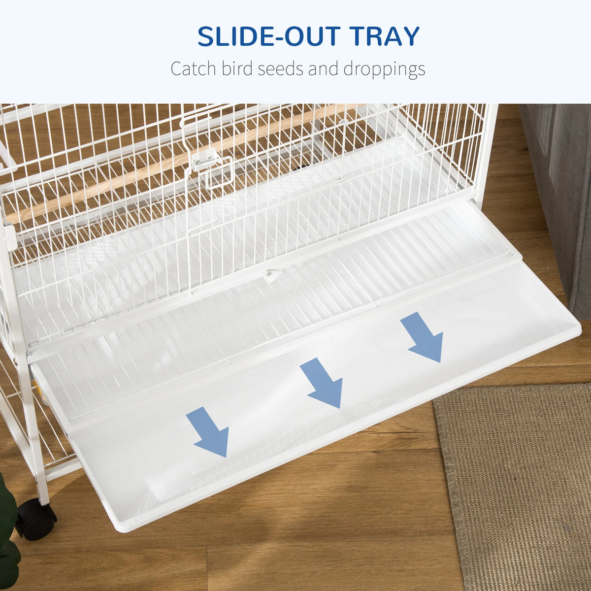 Large Bird Cage with Stand and Wheels for Budgies, Finches and Canaries