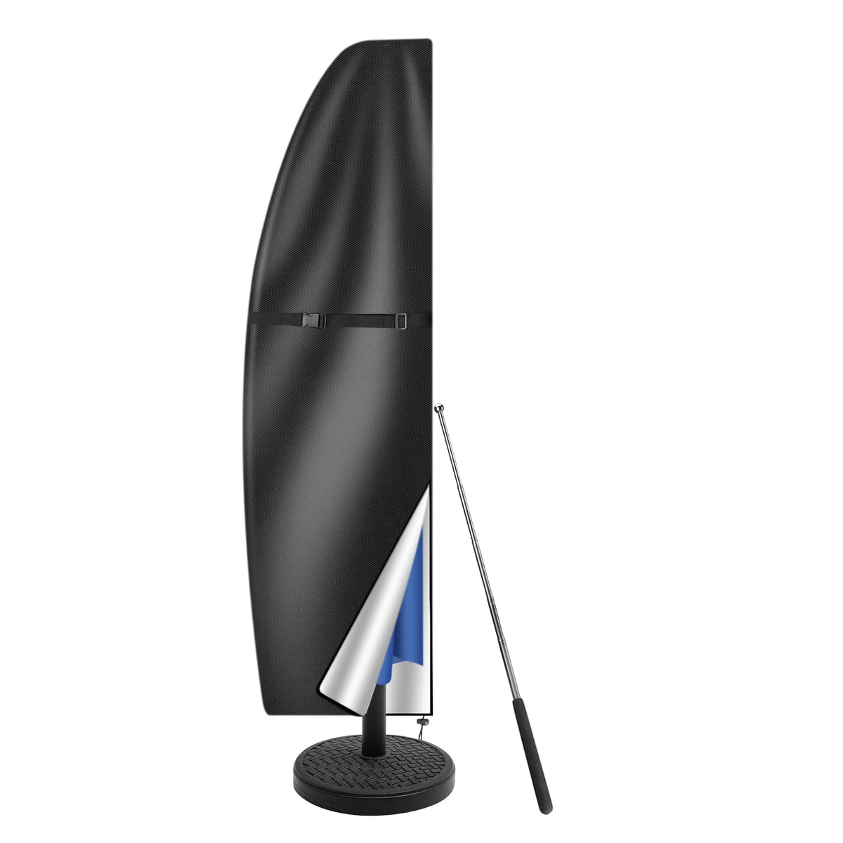 Patio Umbrella Cover for Offset Cantilever Banana Parasols, Waterproof with Zip and Rod