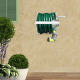 Stainless Steel Garden Hose Reel 360° Rotatable Handle Wall Mounted or Freestanding for Home Garden Lawn