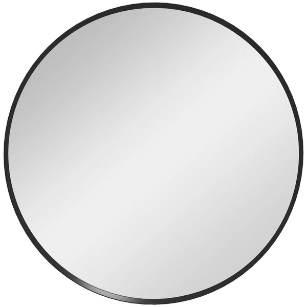 Round Wall Mirror for Living Room, Bedroom and Bathroom, 61cm, Black