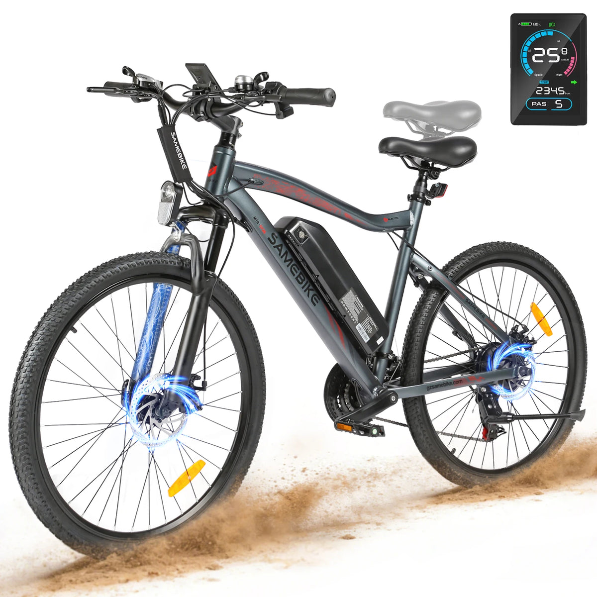 SY26-II 26 Inch Electric Mountain Bike with Aluminium Frame, 36V 13Ah Removable Battery and 21-Speed Gears