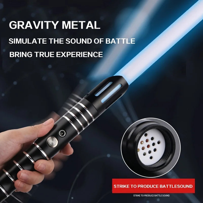 Light Up Saber 16 Colours RGB LED Laser Sword with Sound Effects Metal Handle Quiet Mode for Kids Cosplay and Christmas Gift