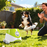 Automatic Dog Ball Launcher with 5 Tennis Balls Rechargeable 3 Distance Settings for Small and Medium Dogs