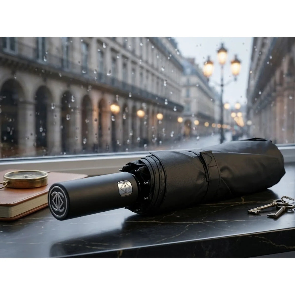 Windproof Automatic Folding Umbrella with Gift Box, 12 Double Ribs