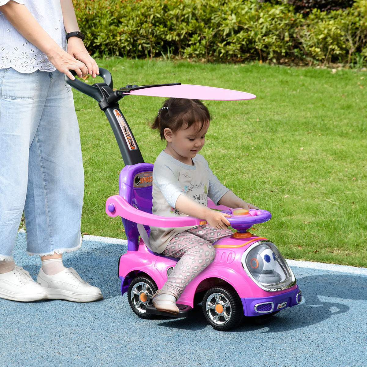 3 in 1 Ride On Push Car, Cartoon Robot Foot to Floor Slider