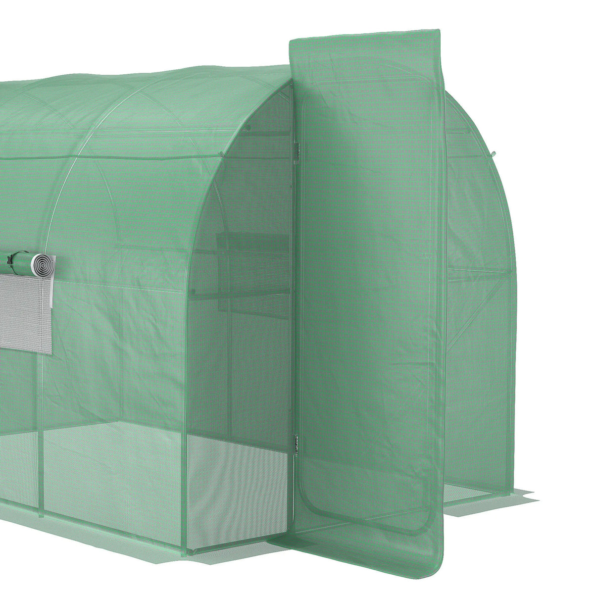 Reinforced Steel Walk-In Polytunnel Greenhouse with Door and Windows 3 X 2m