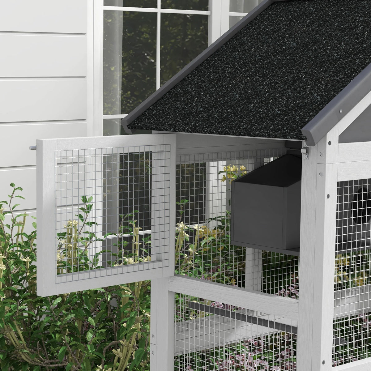 Bird Cage with Stand, Birdhouse and Ladder for Finches and Parakeets