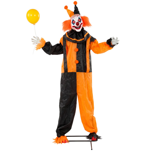 190cm life size animated clown Halloween decoration with balloon prop