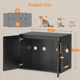 Hidden Cat Litter Box Enclosure, Barn Door Cabinet & End Table