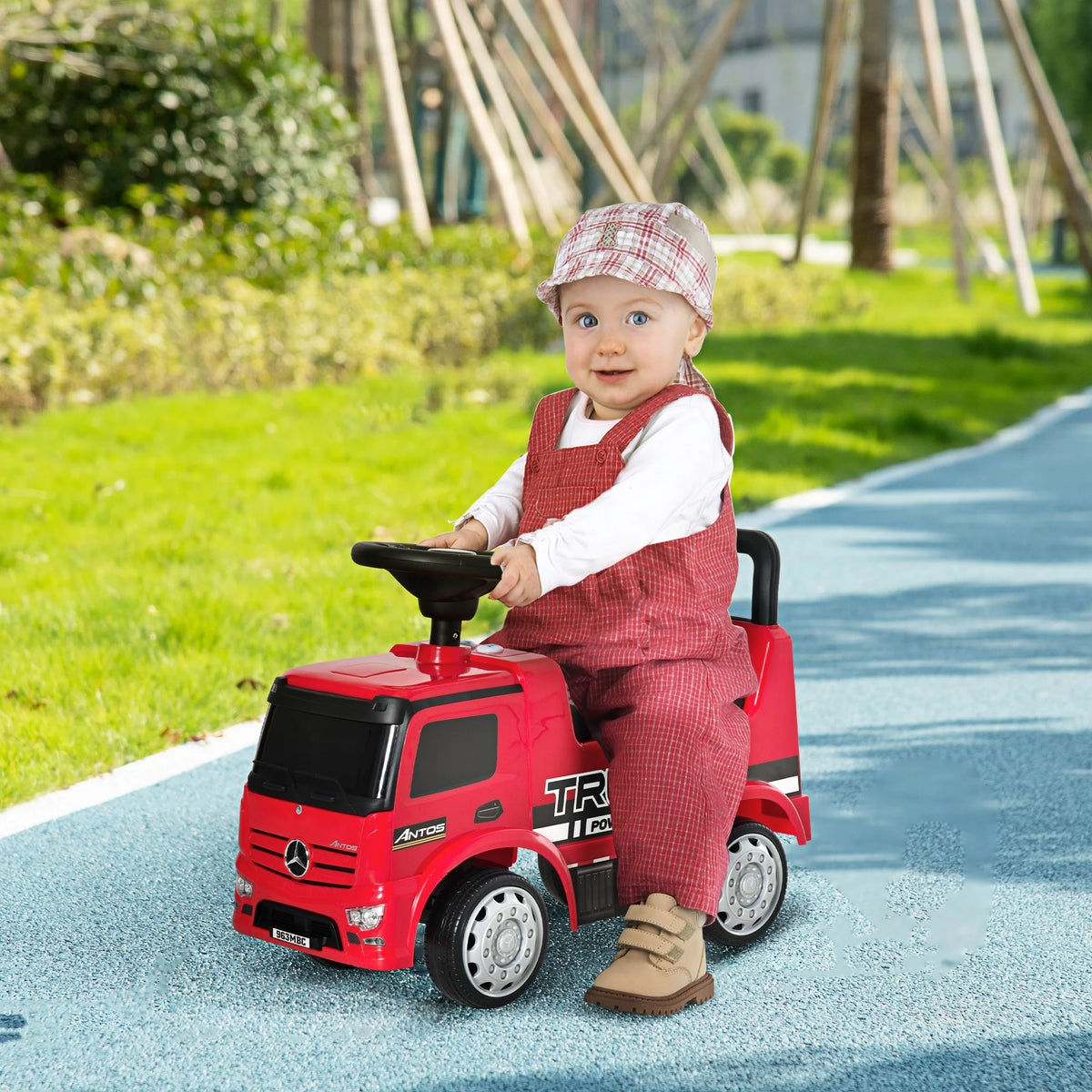 3-in-1 Ride On Car for Kids, Mercedes Truck Design with Storage, 12-36 Months