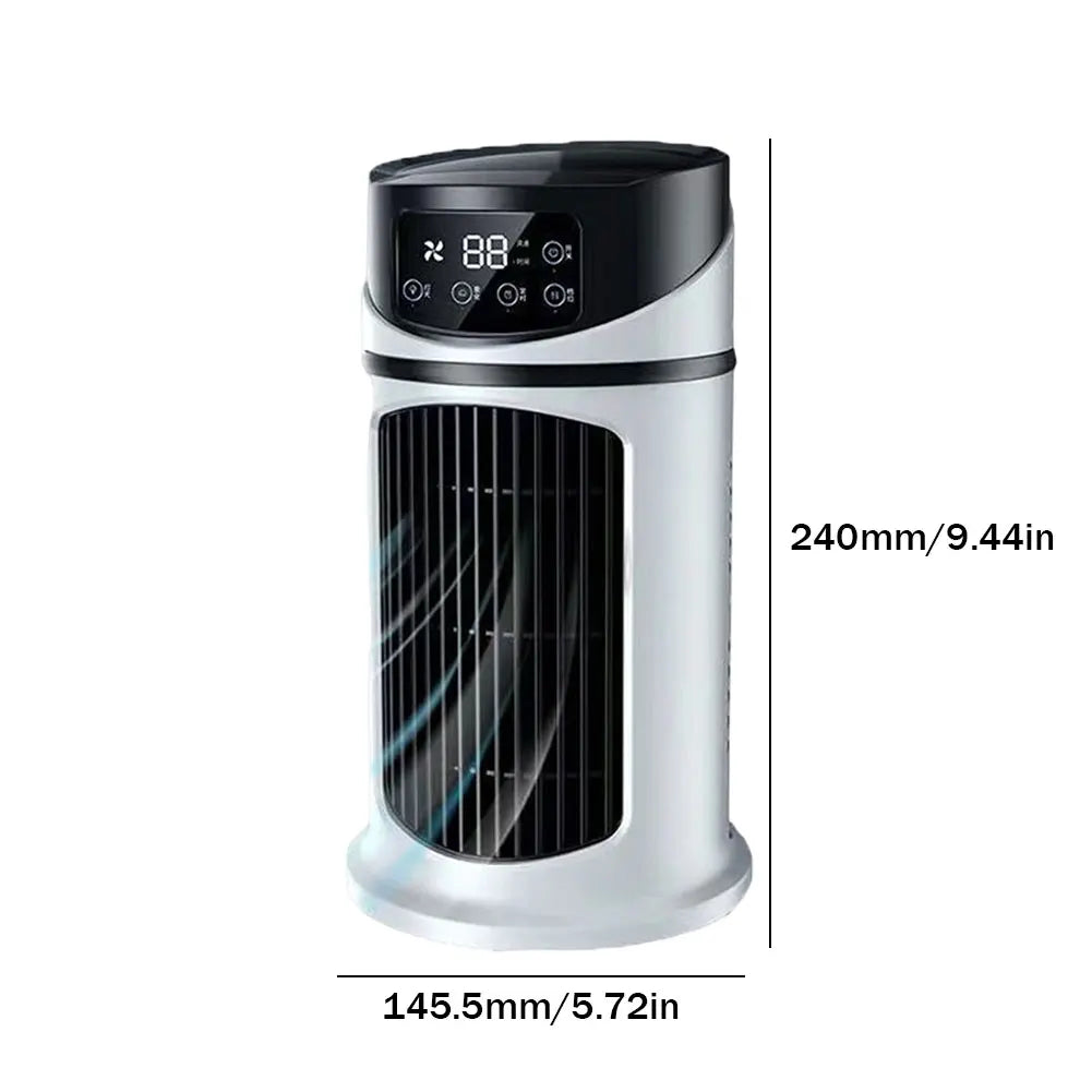 USB Desktop Evaporative Air Cooler Fan 6 Speed 6 Hour Timer Humidifier Water Level Alert for Home Office