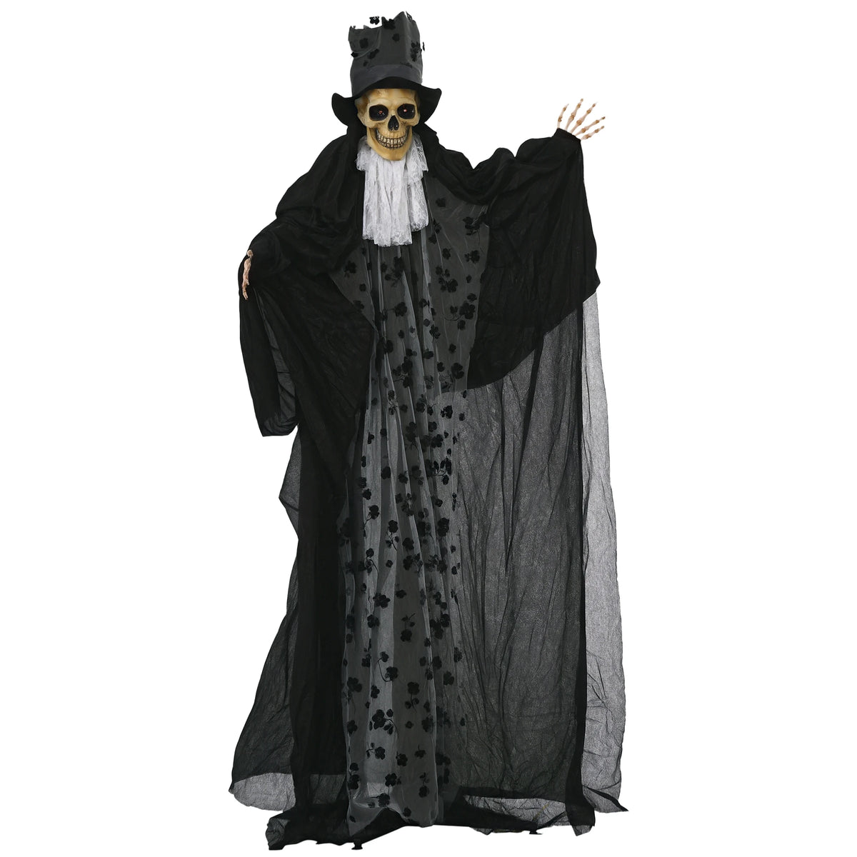 Black animated ghost bridegroom Halloween prop 189cm tall