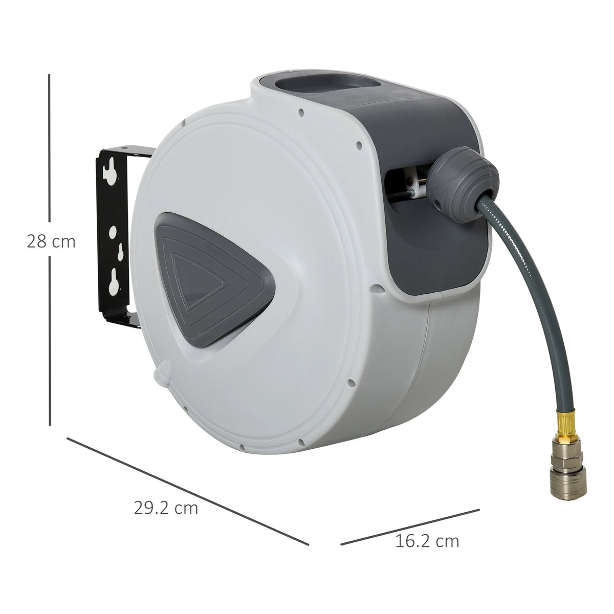 Retractable Air Hose Reel 10m plus 90cm Auto Self Winding Wall Mounted 1/4 Inch with 180 Degree Swivel