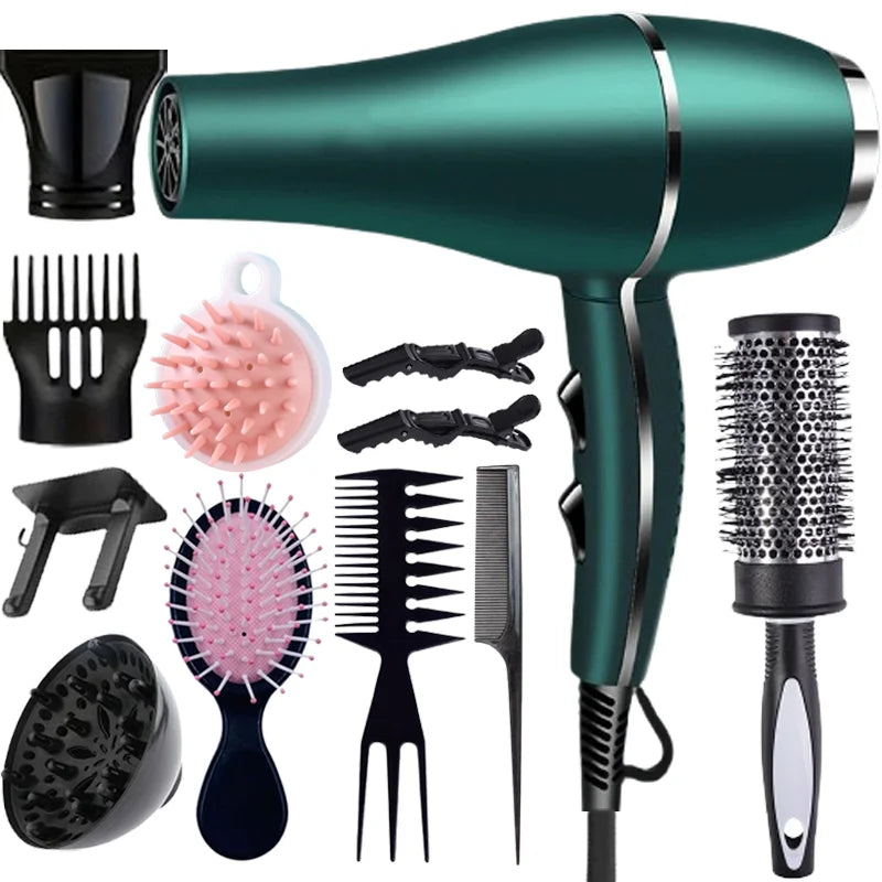 1600W Ionic Hair Dryer with Concentrator Nozzle, 3 Speed Settings, UK Plug