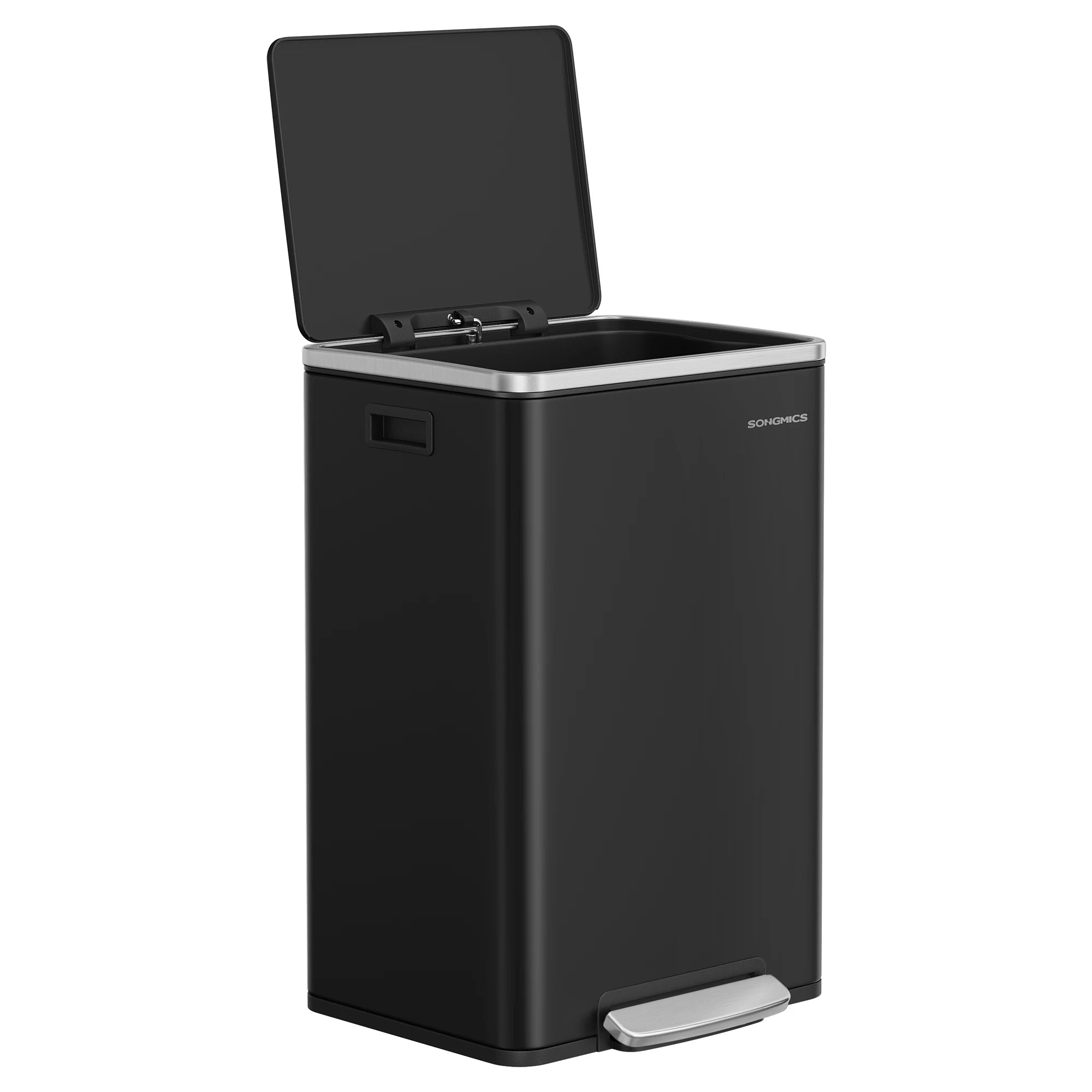 50L Stainless Steel Kitchen Bin with Lid Pedal and Inner Bucket Waste Bin with Bin Bags