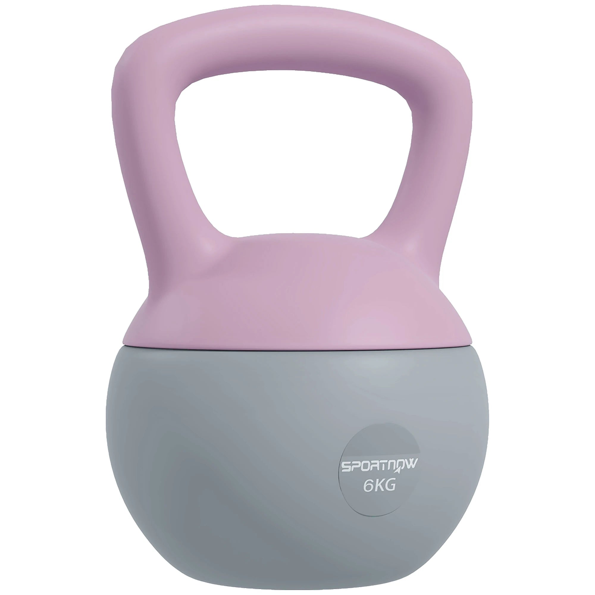 6kg Soft Kettlebell Non-Slip Handle Flat Base Metal Sand Fill Home Gym Weight Training Purple and Grey