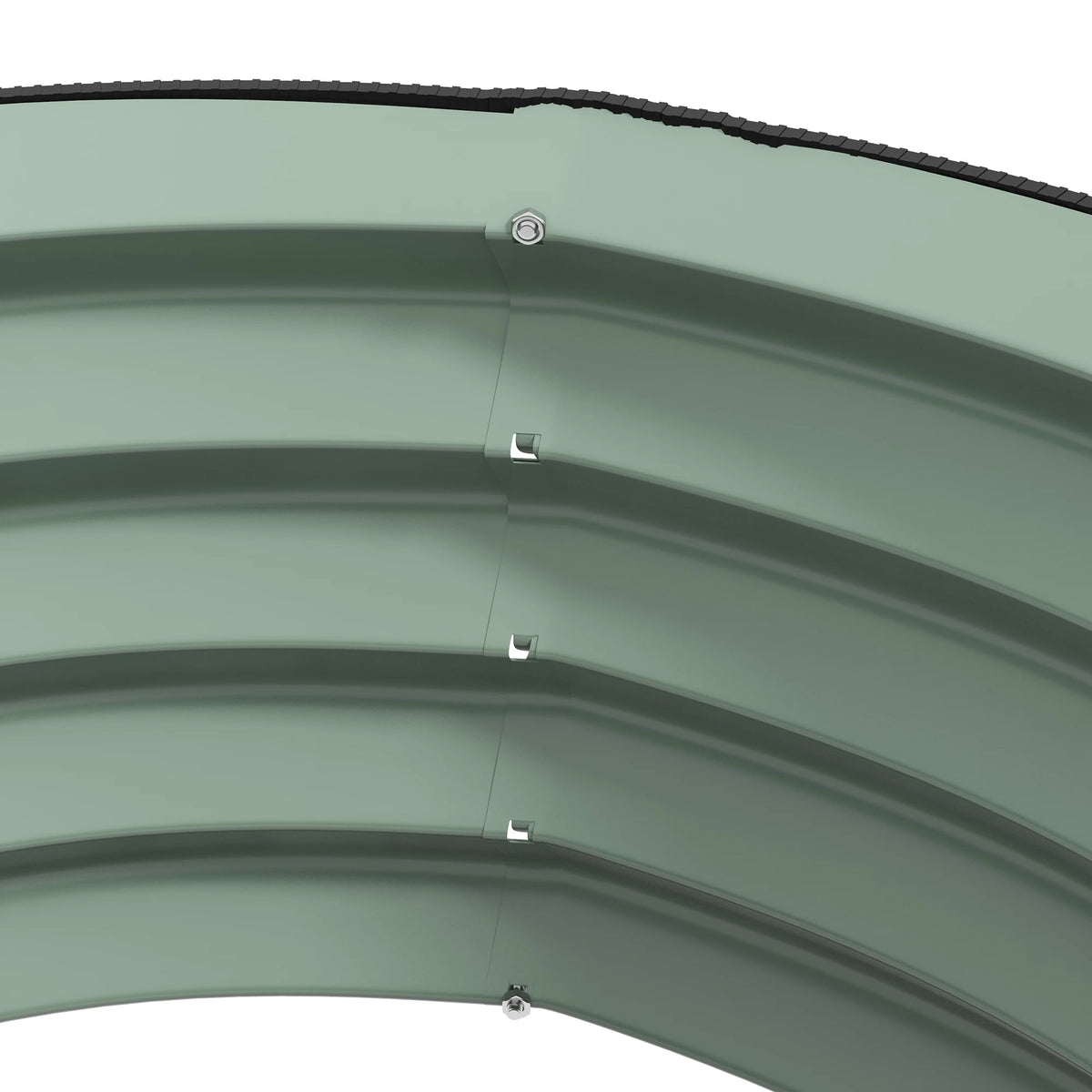 Set of 2 Raised Garden Beds Galvanised Steel Planter Boxes with Rubber Sealed Safety Edging Green
