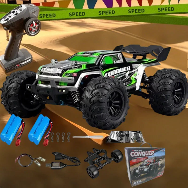 1:16 Scale 4WD RC Car 50km/h High Speed Off-Road Monster Truck with LED Lights Drift and Remote Control for Boys