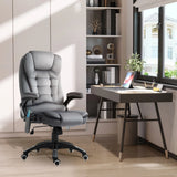 Grey Velvet Massage Office Chair with 6 Massage Points and Heat | 130° Reclining Height Adjustable Desk Chair