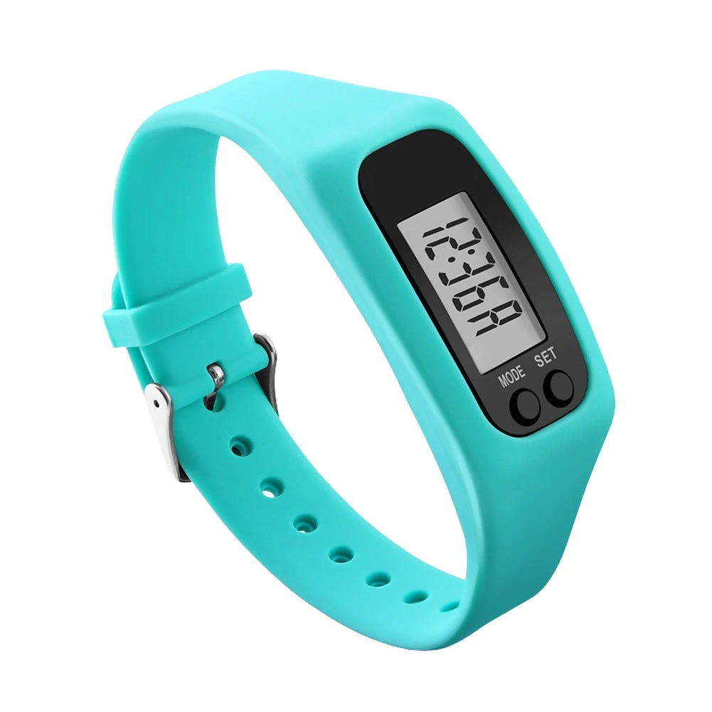 LED Pedometer Bracelet Step Tracker Walking Running Fitness Watch with Time Display