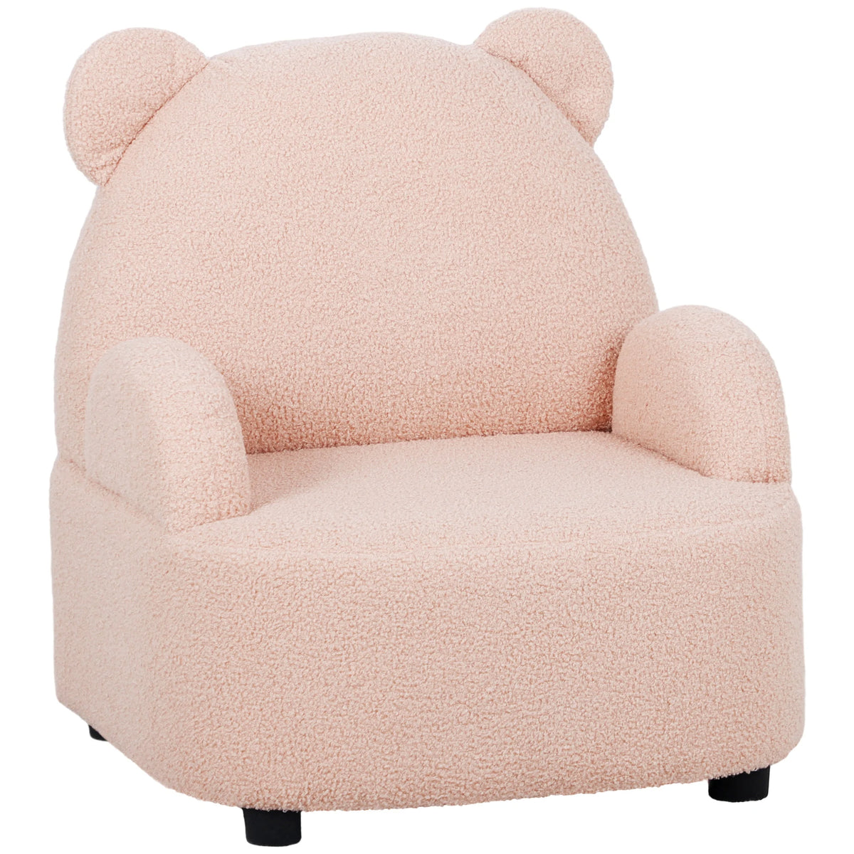 Kids Bear Shaped Armchair 52x48x59cm Teddy Fleece Toddler Chair with Ears for Ages 18 Months to 3 Years
