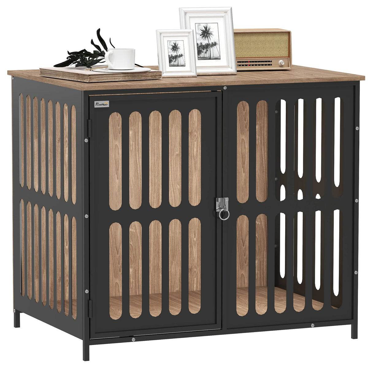 Dog Crate Furniture with Anti-Chew Resistant Mesh for Medium Dogs