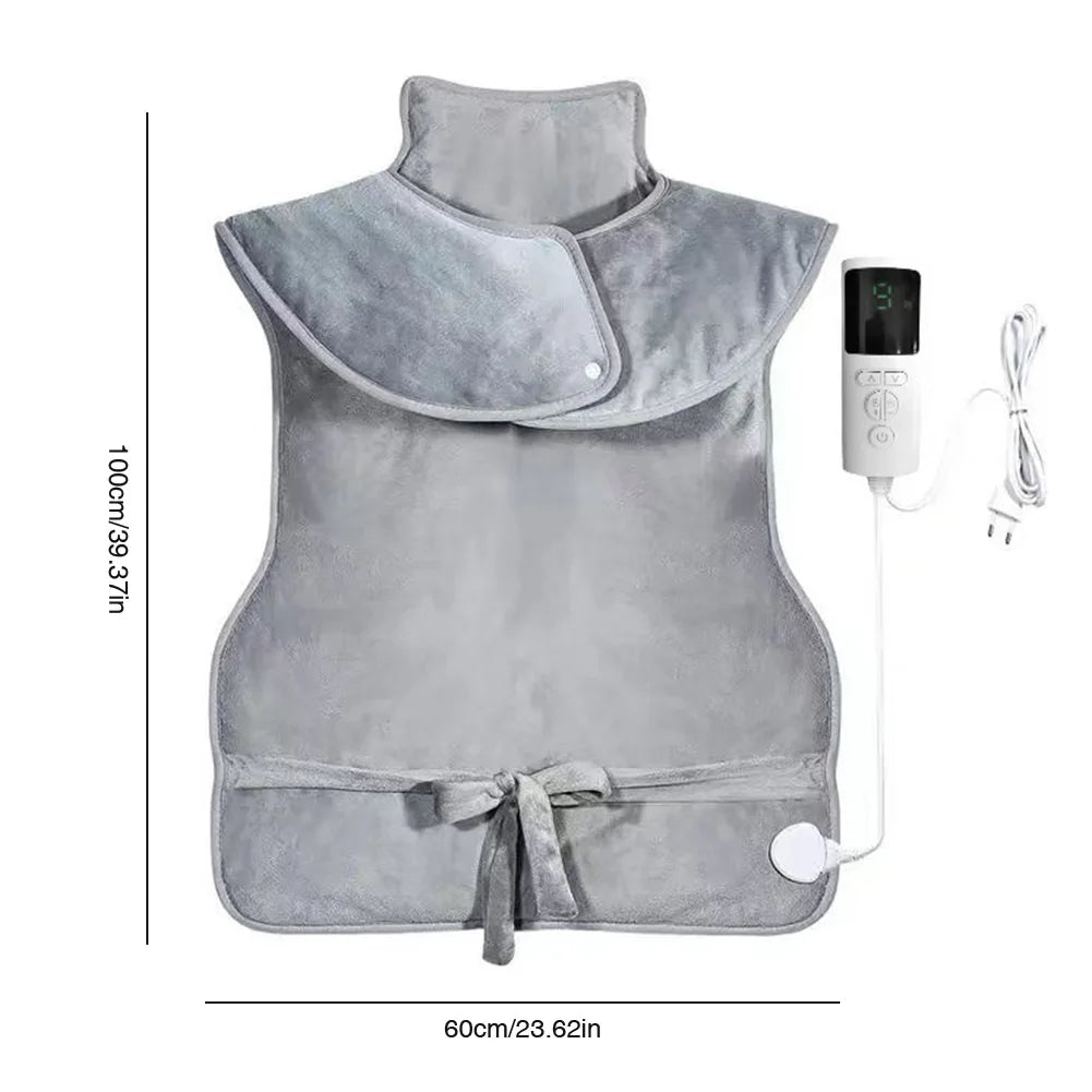 Electric Heated Neck and Shoulder Wrap, 100 x 60cm with 9 Heat Settings