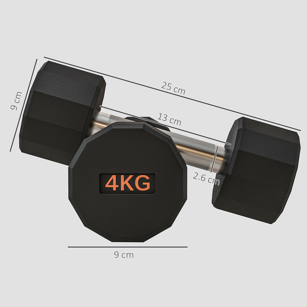 Dumbbells Set, Hand Weights Pair with 12-Sided Shape and Non-Slip Grip for Men Women Home Gym Workout, 2 x 4kg
