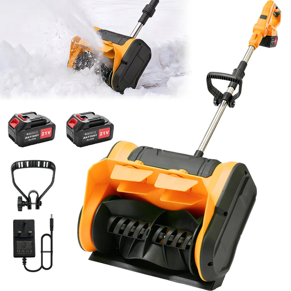 21V Cordless Snow Thrower, 11-inch Foldable Electric Snow Shovel with 2 x 4.0Ah Batteries