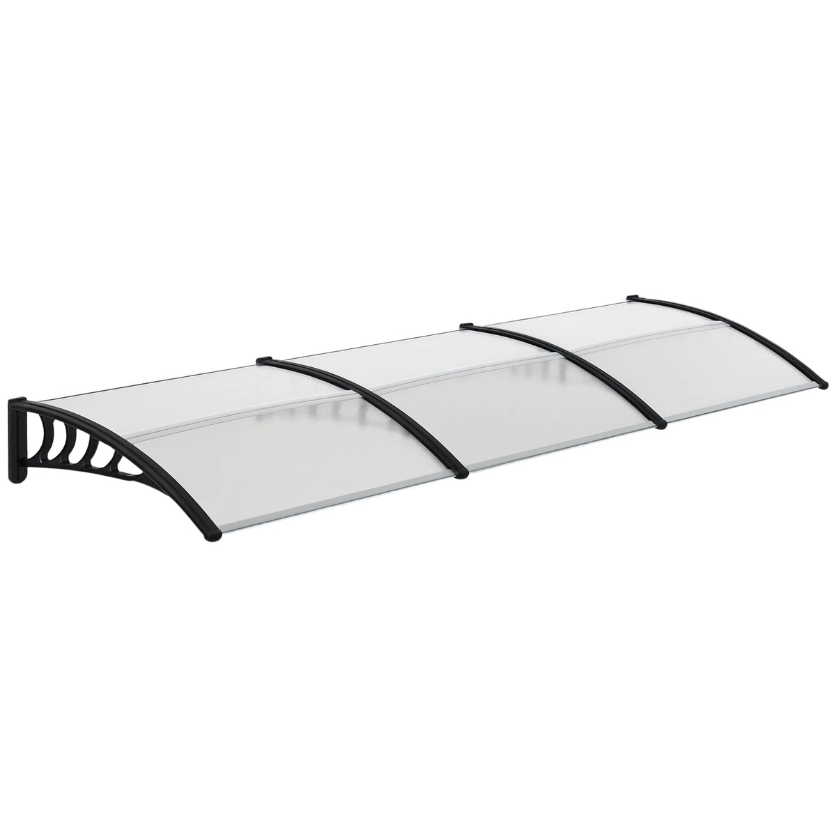 Front Door Canopy, Outdoor Awning, 303 x 96cm Rain Shelter, Clear