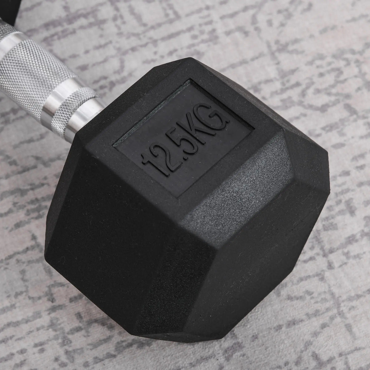 12.5kg Single Rubber Hex Dumbbell, Portable Hand Weight for Home Gym Workout & Fitness Training