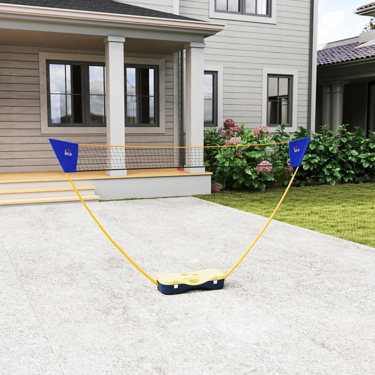 Portable Folding Badminton Net Set with 4 Rackets and 2 Nylon Shuttlecocks, for Adult Exercise Training