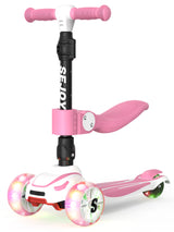 Kids Scooter with LED Wheels Adjustable Height 3 Wheel Ride On Scooter