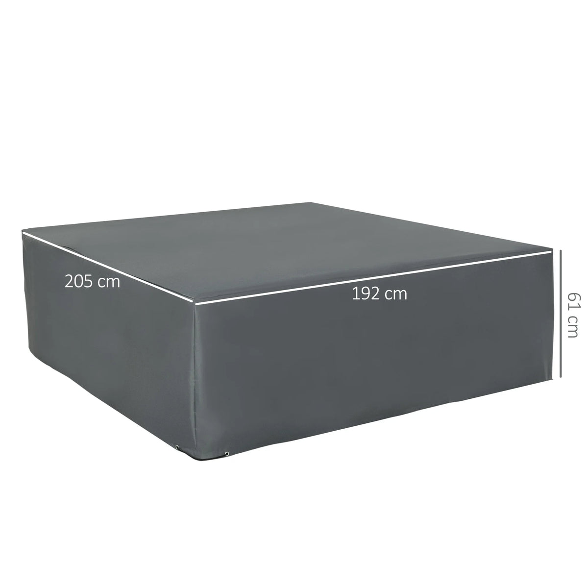 205 x 192 x 61cm Outdoor Garden Furniture Protective Cover, Water & UV Resistant, Grey