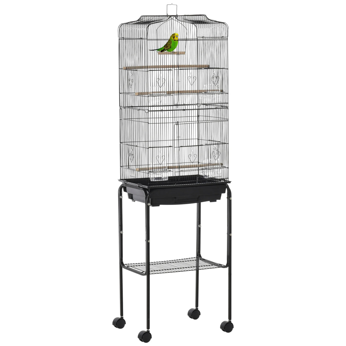 Bird Cage for Budgie, Finch, Canary & Parakeet with Stand & Sliding Tray