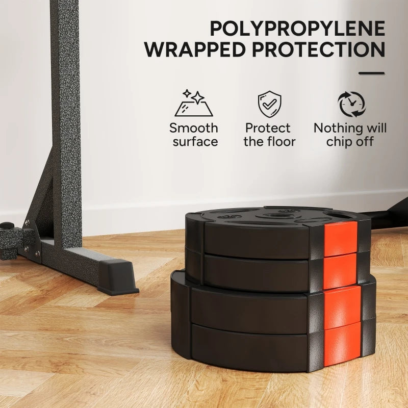 Weight Plates Set 15kg Two 5kg Two 2.5kg Bumper Plates with 2.5cm Standard Holes 27x27x4.5cm Black