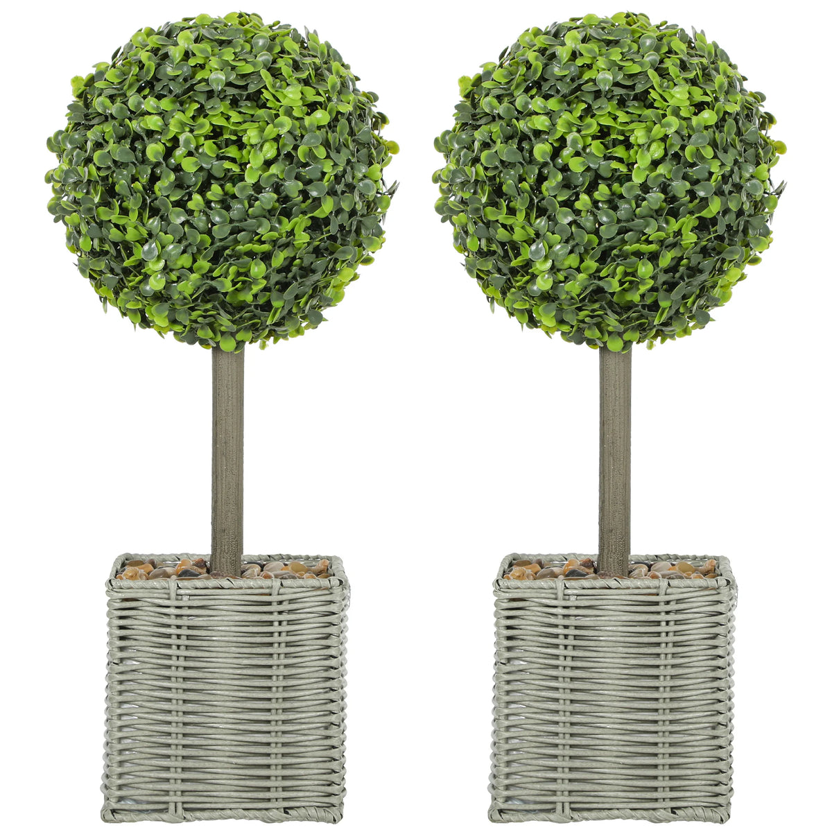 Set of 2 Artificial Boxwood Topiary Balls, 50cm