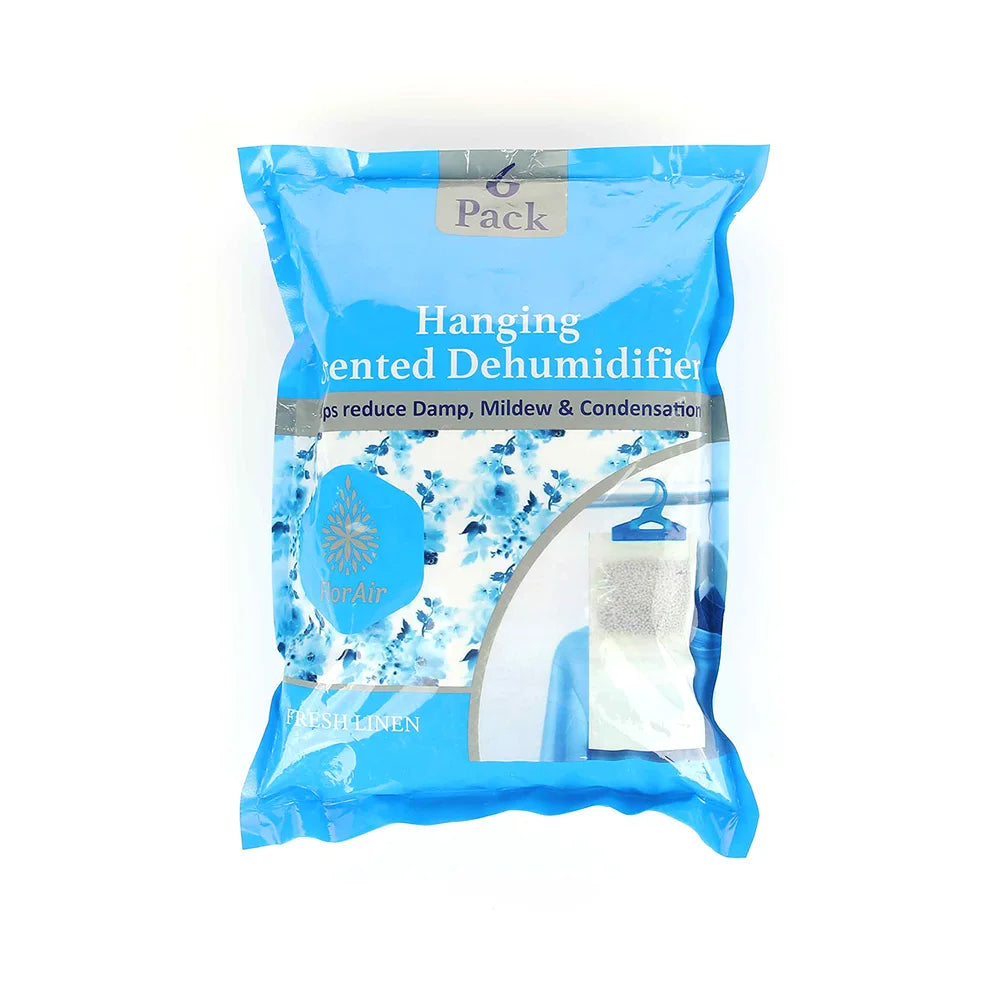 Hanging Scented Dehumidifier Bags for Wardrobes, 6 Pack
