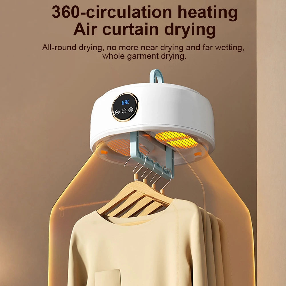 Portable Electric Clothes Dryer with 1–8 Hour Timer, Foldable Drying Bag for Small Loads